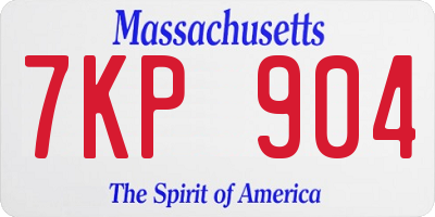 MA license plate 7KP904