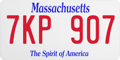 MA license plate 7KP907