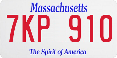 MA license plate 7KP910