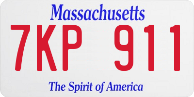 MA license plate 7KP911