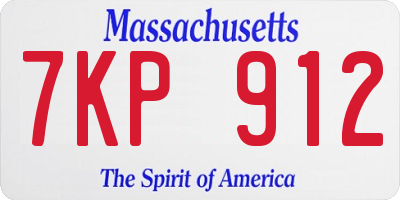 MA license plate 7KP912