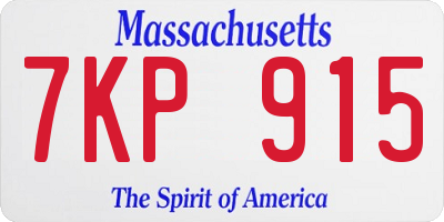 MA license plate 7KP915