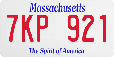 MA license plate 7KP921