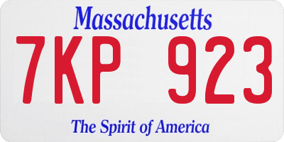 MA license plate 7KP923