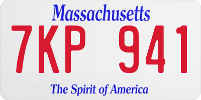 MA license plate 7KP941