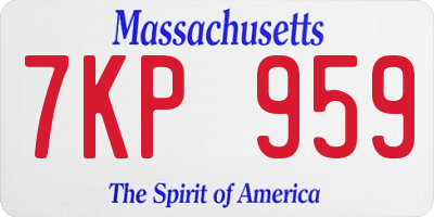 MA license plate 7KP959