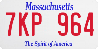 MA license plate 7KP964