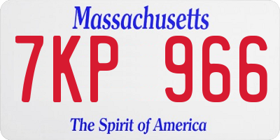MA license plate 7KP966