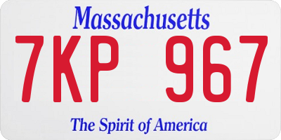 MA license plate 7KP967