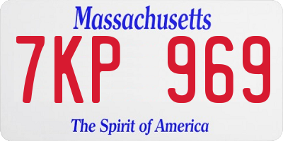 MA license plate 7KP969