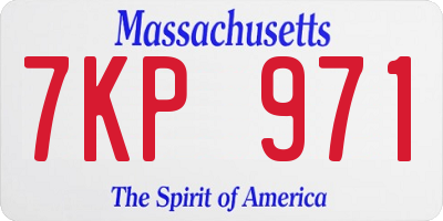 MA license plate 7KP971