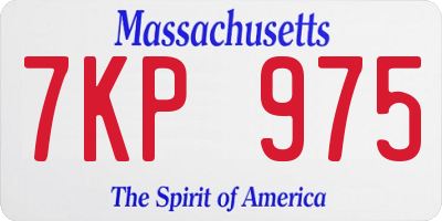 MA license plate 7KP975