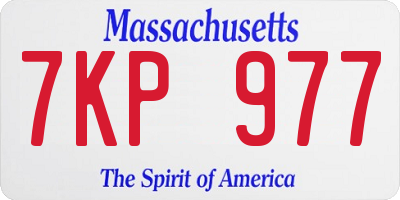 MA license plate 7KP977