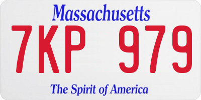 MA license plate 7KP979