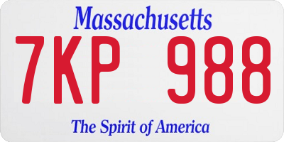 MA license plate 7KP988