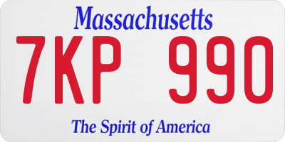 MA license plate 7KP990