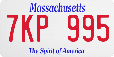 MA license plate 7KP995