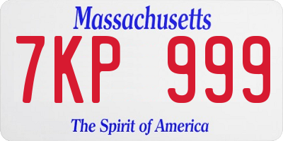MA license plate 7KP999