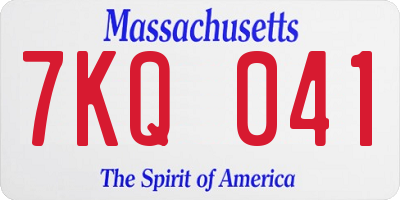 MA license plate 7KQ041
