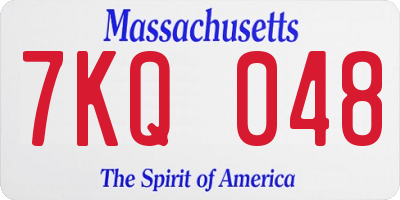 MA license plate 7KQ048
