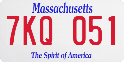 MA license plate 7KQ051