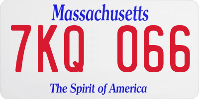 MA license plate 7KQ066