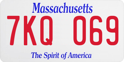 MA license plate 7KQ069