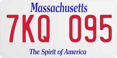 MA license plate 7KQ095