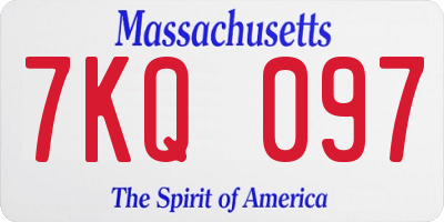 MA license plate 7KQ097