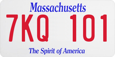 MA license plate 7KQ101