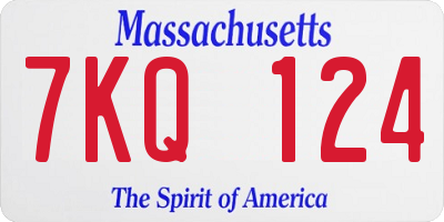 MA license plate 7KQ124