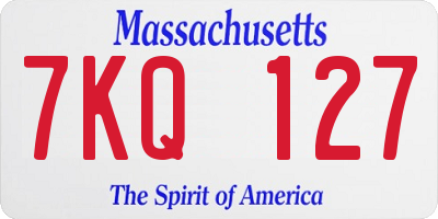 MA license plate 7KQ127