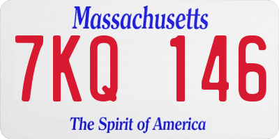 MA license plate 7KQ146