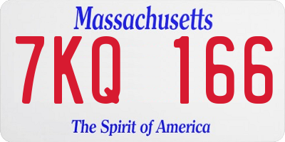 MA license plate 7KQ166