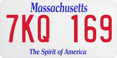 MA license plate 7KQ169