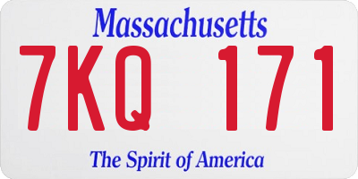 MA license plate 7KQ171