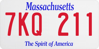 MA license plate 7KQ211