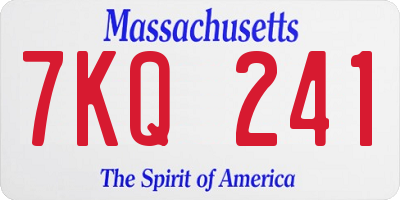 MA license plate 7KQ241