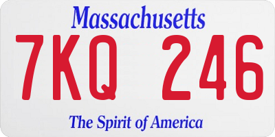 MA license plate 7KQ246