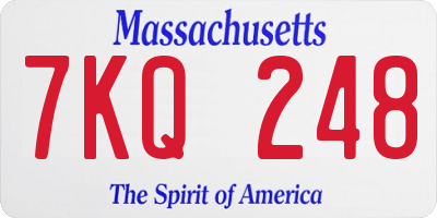 MA license plate 7KQ248