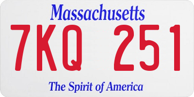 MA license plate 7KQ251