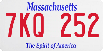 MA license plate 7KQ252
