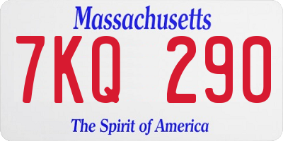 MA license plate 7KQ290