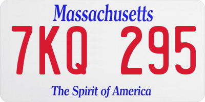 MA license plate 7KQ295