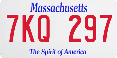 MA license plate 7KQ297