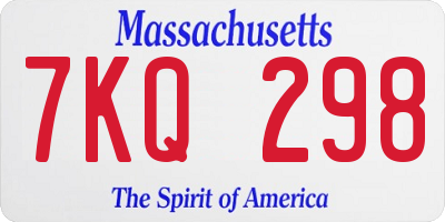 MA license plate 7KQ298