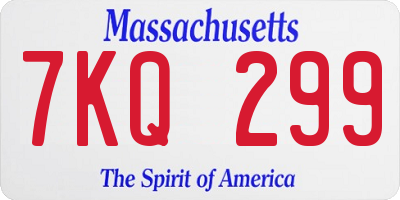 MA license plate 7KQ299