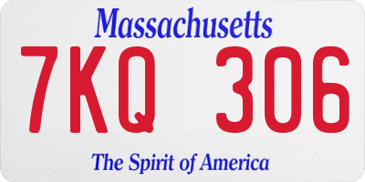 MA license plate 7KQ306