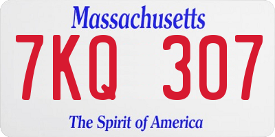 MA license plate 7KQ307