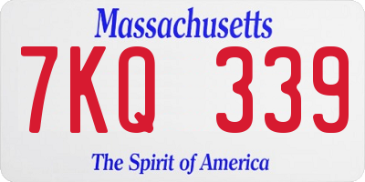MA license plate 7KQ339